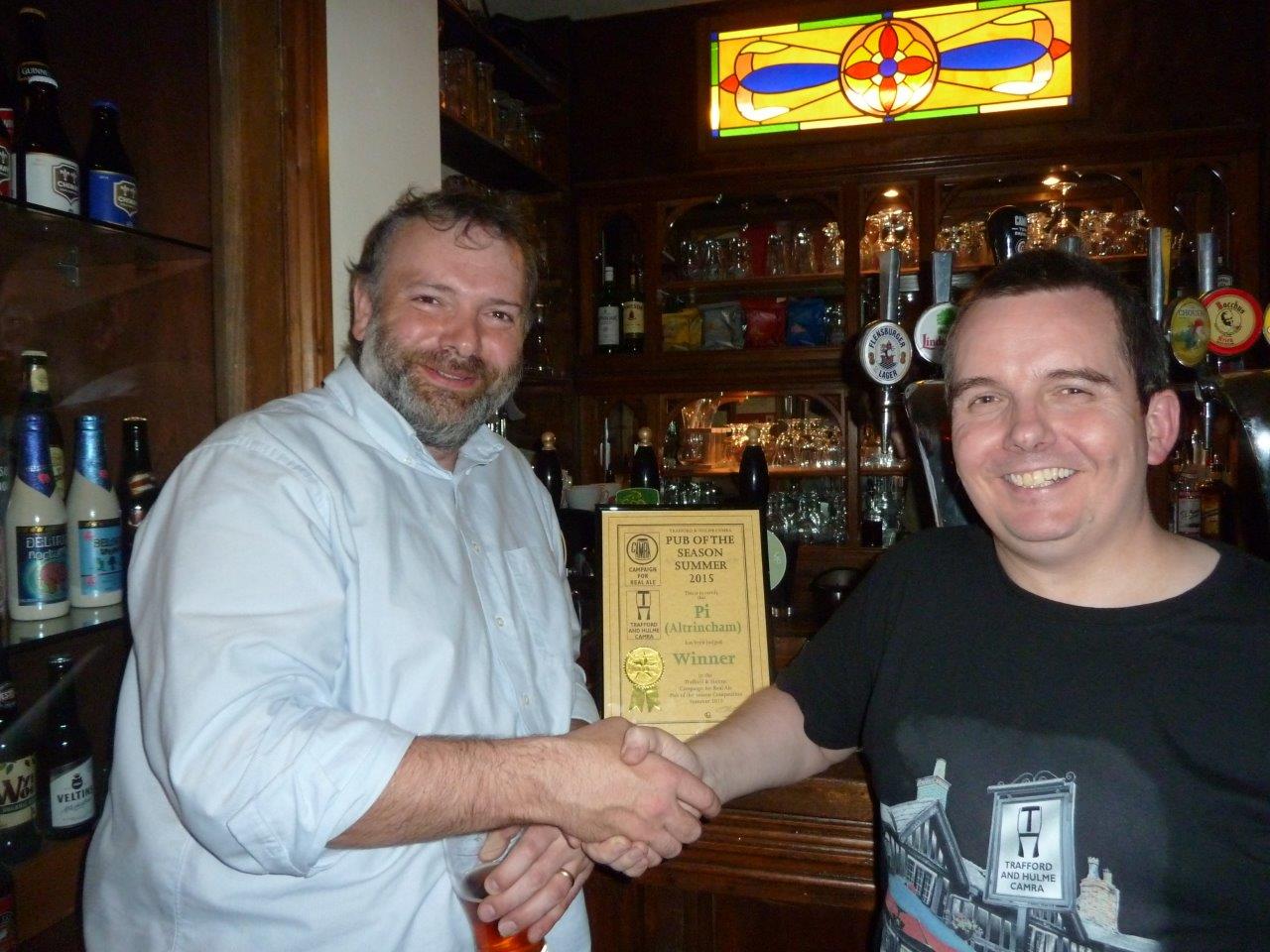 Andy Receiving the presentation from John